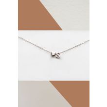 Papatya Silver 925 Ayar Rodyum Mini Üç Boyutlu S Harfi Kalp Gümüş Kolye