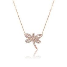 Papatya Silver 925 Ayar Rose Altın Kaplama Gümüş Yusufçuk Kolye