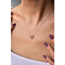 Papatya Silver 925 Ayar Rose Kaplama Aşkın Harfi E Kalp Gümüş Kolye