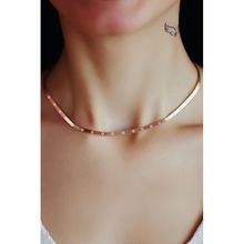 Papatya Silver 925 Ayar Rose Kaplama Desenli İtalyan Ezme Zincir Kadın Gümüş Kolye