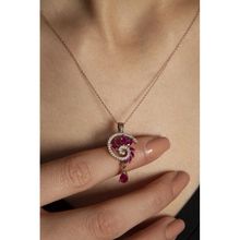 Papatya Silver 925 Ayar Rose Kaplama Fuşya Renkli Spiral Snail Tasarım Kadın Gümüş Kolye