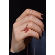 Papatya Silver 925 Ayar Rose Kaplama Kasım Ayı Doğum Taşlı Kübik Drop Gümüş Kolye