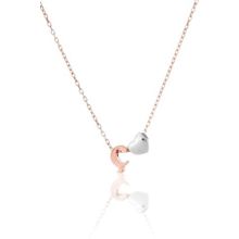 Papatya Silver 925 Ayar Rose Kaplama Mini Üç Boyutlu Ç Harfi Kalp Kadın Gümüş Kolye