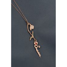 Papatya Silver 925 Ayar Rose Kaplama Özel Tasarım Kalp Doğum Taşlı Mineli Ocak Ayı Çiçeği İsim Kadın Gümüş Kolye