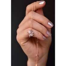Papatya Silver 925 Ayar Rose Kaplama Sedef Yonca Kadın Gümüş Kolye