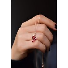 Papatya Silver 925 Ayar Rose Kaplama Temmuz Ayı Doğum Taşlı Kübik Drop Kadın Gümüş Kolye