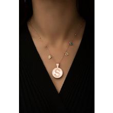 Papatya Silver 925 Ayar Rose Kaplama Top Zincirli Tasarım Şans Parçalı Beyaz Zeminli S Harf Kadın Gümüş Kolye