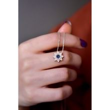 Papatya Silver 925 Ayar Rose-Rodyum Kaplama Doğum Taşlı Montür Güneş Kadın Gümüş Kolye