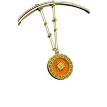 Papatya Silver 925 Ayar Yunan Mitolojisi Helios Güneş Tanrısı Hayat Işığı Nazar Mineli Zincir Kadın Gümüş Kolye