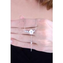 Papatya Silver Rodyum Kaplama Manolya Çiçeği 925 Ayar Gümüş Kolye