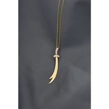 Papatya Silver UVPTS10069 925 Ayar Gold Kaplama Dikey Taşlı Zülfikar Kılıç Gümüş Kolye
