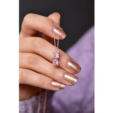 Papatya Silver UVPTS100785 925 Ayar Gümüş Rose Kaplama Ekim Ayı Doğum Taşlı Kedi Kolye
