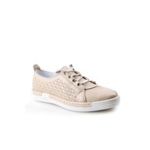 Papuçcity SDF 02479 Krem Kadın Günlük Deri Ayakkabı
