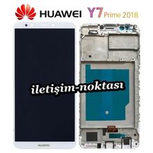Parça Bankası Huawei Y7 Prime 2018 Çıtalı Beyaz Dokunmatik Lcd Cep Telefonu Ekranı