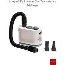 Parla Isı Ayarlı Kedi Köpek Saç Tüy Kurutma Makinesi - Pakeway - Beyaz - Siyah