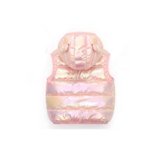 parlak puffy teddy kulaklı pufudik şişme yelek pufudik pembe kız çocuk yelek pembe 6-8 Yaş