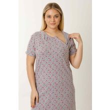 Parlingerie HAMİLE EMZİRME GECELİĞİ KISA KOLLU KALPLİ GRİ XL KALPLİ GRİ