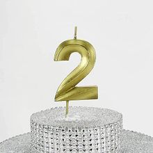 Parti Vitrini 2 Rakamlı 6.5 cm Gold Altın Mum