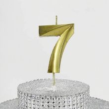 Parti Vitrini 7 Rakamlı 6.5 cm Gold Altın Mum