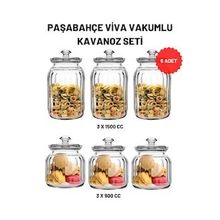 Paşabahçe 96394 6'lı Viva Vakumlu Cam Kavanoz Seti