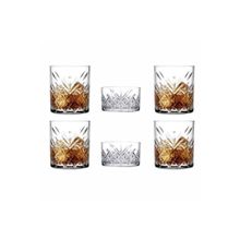 Paşabahçe Timeless 4 Adet Lüx Kristal Dekorlu 345 cc ve 2 Adet Viski Bardağı Çerezlik Takımı