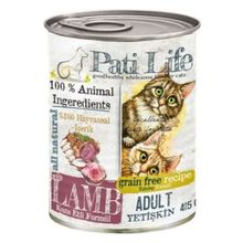 Pati Life Kuzu Etli 24x415 gr Yetişkin Kedi Konservesi