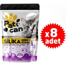 Patican 5 lt x 8 Adet Lavanta Kokulu Silika Kristal Kedi Kumu