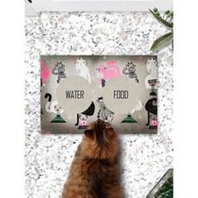 PatiPeti Cat Girls Kedi Köpek Mama Eğitim Paspası ve Beslenme Altlığı