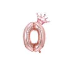 Patladı Gitti 0 Rakam Kral Tacı Rose Gold Folyo Balon Doğum Günü Parti Kutlama Seti