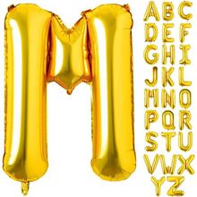 Patladı Gitti 16 inç 36 cm M Harf Gold Folyo Balon