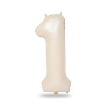 Patladı Gitti 34 inç 76-82 cm 1 Rakam Krem Folyo Balon