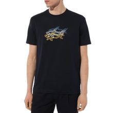 Paul & Shark 24411041-013 Lacivert Pamuk Regular Fit Bisiklet Yaka Baskılı Erkek Tişört