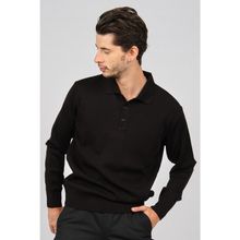 Pave 4358104 Siyah Polo Yaka Yün Erkek Kazak