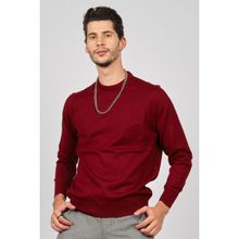 Pave 4536063 Bordo Bisiklet Yaka Yün Erkek Kazak