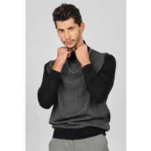 Pave 4536130 Lacivert Desenli Yün Erkek Kazak