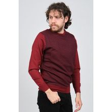Pave 4537043 Bordo Bisiklet Yaka Desenli Yün Erkek Kazak