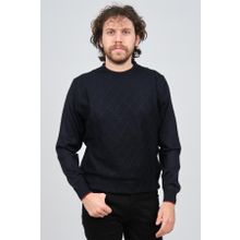 Pave 4537073 Lacivert Bisiklet Yaka Baklava Desenli Yün Erkek Kazak