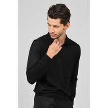Pave 4538004 Siyah Polo Yaka Yün Erkek Kazak