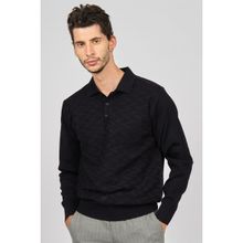 Pave 4538144 Lacivert Desenli Yün Erkek Kazak