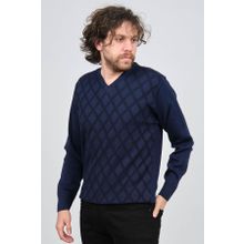 Pave 4539072 Lacivert V Yaka Desenli Yün Erkek Kazak