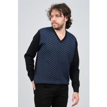Pave 4539082 Lacivert V Yaka Desenli Yün Erkek Kazak