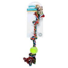 Pawise 3 Düğümlü ve Tenis Toplu Kemik İpli 13x7x2 cm Kedi Oyuncağı