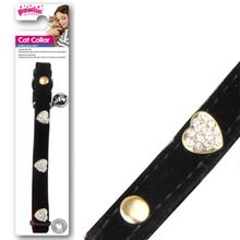 Pawise 30 cm Kalp Taşlı Siyah Kedi Boyun Tasması