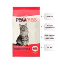 Pawmas 10 KG Sığır Etli Yetişkin Kedi Maması