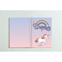 Paytak Moda A5 Unicorn Baskılı Çizgisiz Tasarım 96 Yaprak Spiralli Defter