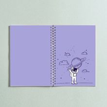 Paytak Moda Astronot Saturn Tasarımlı A5 96 Yaprak Çizgisiz Spiralli Defter
