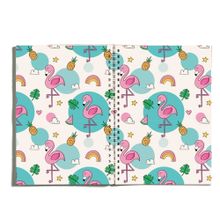 Paytak Moda PYTKDT0178 A5 Flamingo Yaprak Tasarımlı Çizgisiz Spiralli Defter