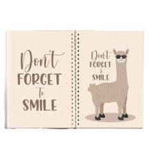 Paytak Moda PYTKDT0261 A5 Lama Don't Forget to Smile Tasarım Çizgisiz Spiralli Defter