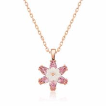 Peanelife 925 Ayar Rose Pembe Lotus Çiçeği Unisex Gümüş Kolye