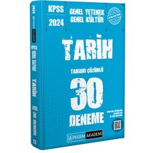 Pegem Yayınları - 2024 KPSS Genel Kültür Genel Yetenek Tarih 30 Deneme